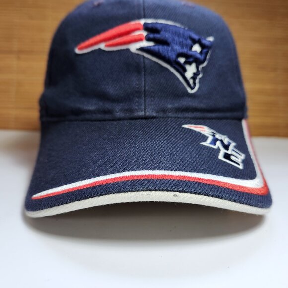 New England Patriots Hat Cap NFL Reebok Blue w White and Red Stripes Adjustable - Picture 4 of 10